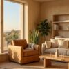 An inviting, sunlit therapy office with comfortable seating and a warm, modern Southern California aesthetic